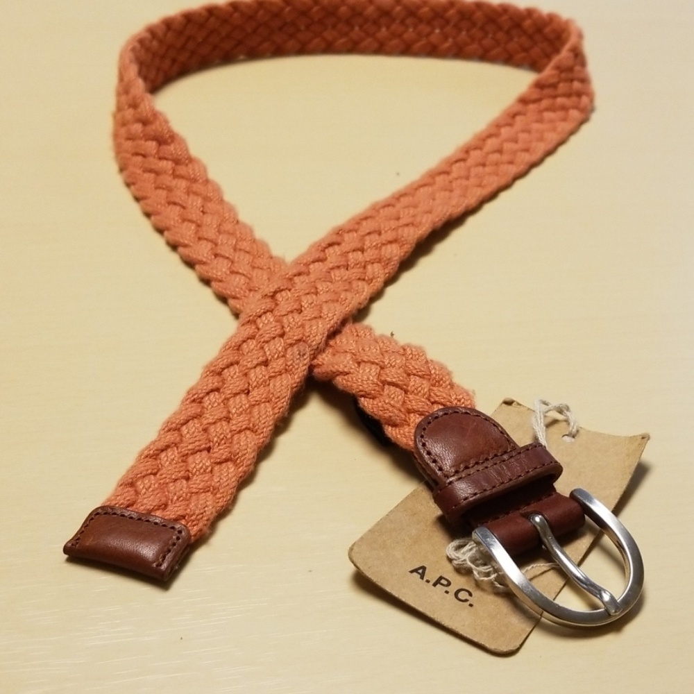 A.P.C. Braided Belt with Leather Trim